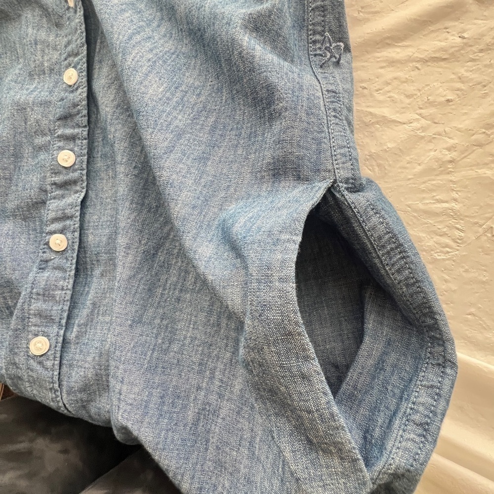 Lands' End Blue Denim cotton shirt dress - Picture 4 of 9